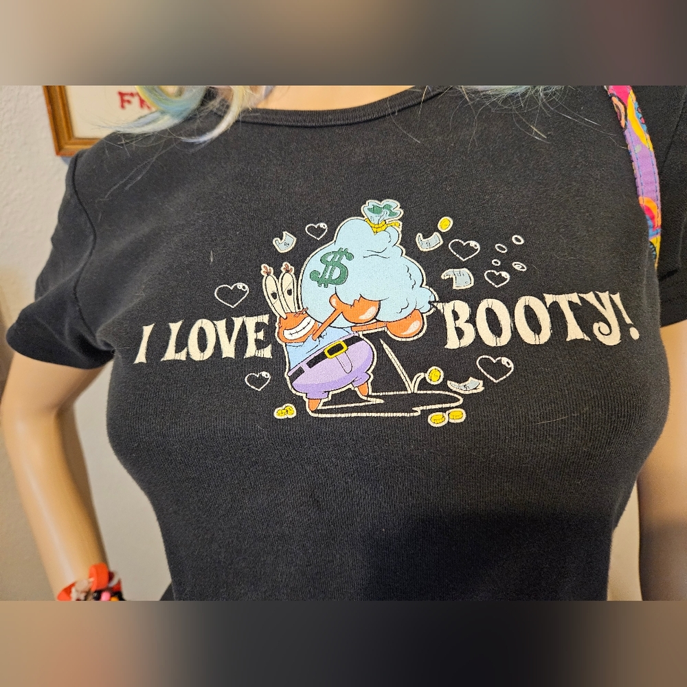 Vintage Mr. Crabs 🦀 "I love Booty" old school raver shirt. SIZE L